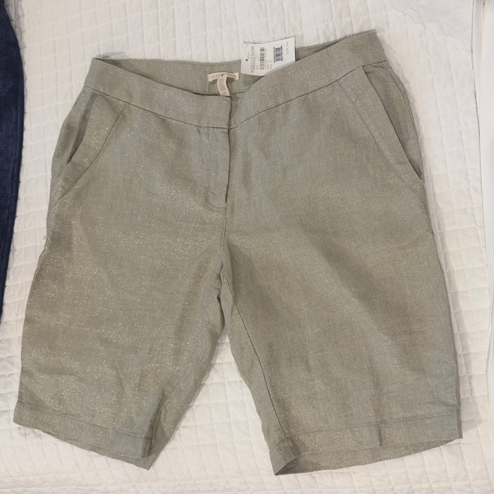 Eileen Fisher Women's size 10 Walking Bermudas Shorts with Shimmer